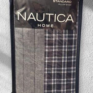 Nautica Home Adelson Navy Gray Standard Pillow Sham